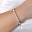 Pulseira pérolas com pêndulos peixe concha e estrela-do-mar