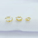 Trio de brincos pedras ovais