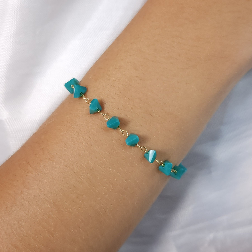 Pulseira pedras turquesa