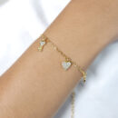 Pulseira elo cartier pingente cravejado pêndulo