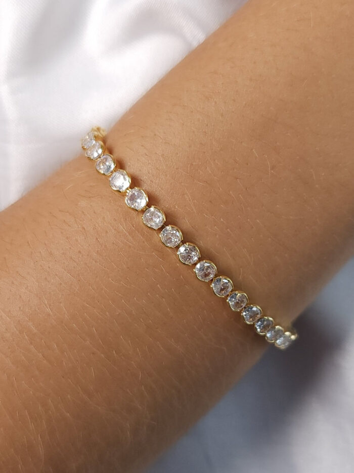 Pulseira elos cristais oval