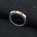 Anel base pedras coloridas