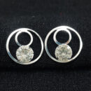 Brinco circulo duplo vazado com pérola