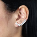 Brinco Ear Cuff com pedras navetes