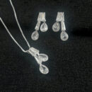 Conjunto baguete com gota de cristal