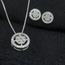 Conjunto circulo vazado cravejado