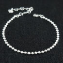 Pulseira bolinhas lisas prateada