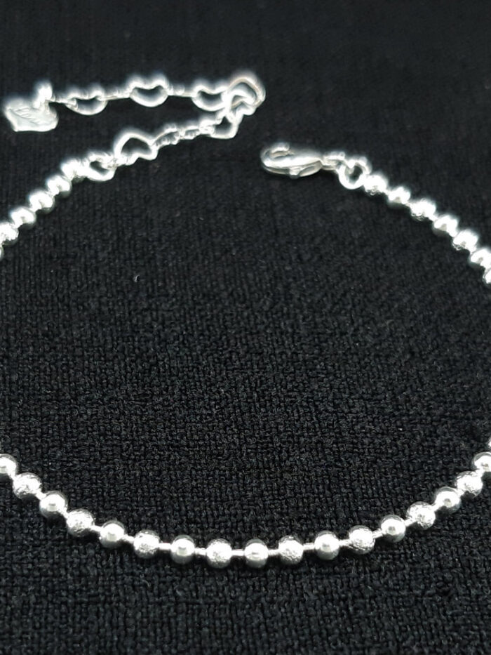 Pulseira bolinhas lisas prateada