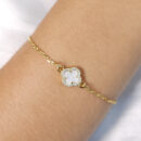 Pulseira trevo com borda cravejada