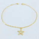 Tornozeleria com estrela do mar cravejada