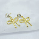 Brinco pedra cristal com laço