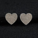 Brinco coração cravejado