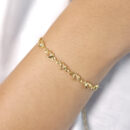 Pulseira corações com elos ovais