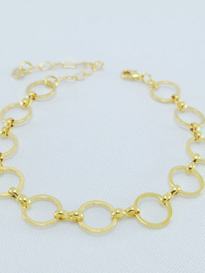 Pulseira elos circulares vazados