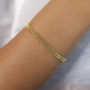 Pulseira fios triplo bolinhas dourada