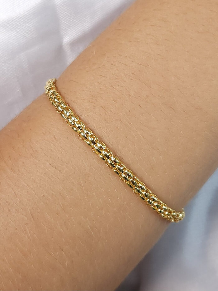 Pulseira elo trabalhada vazada