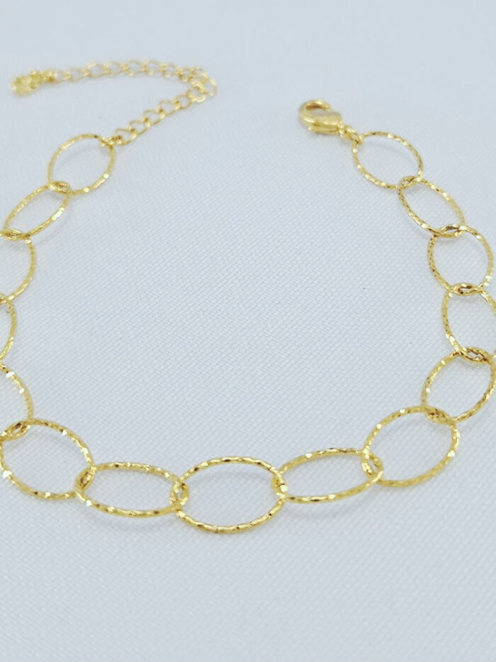 Pulseira elos ovais detalhado