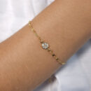 Pulseira elo coffee com ponto de luz