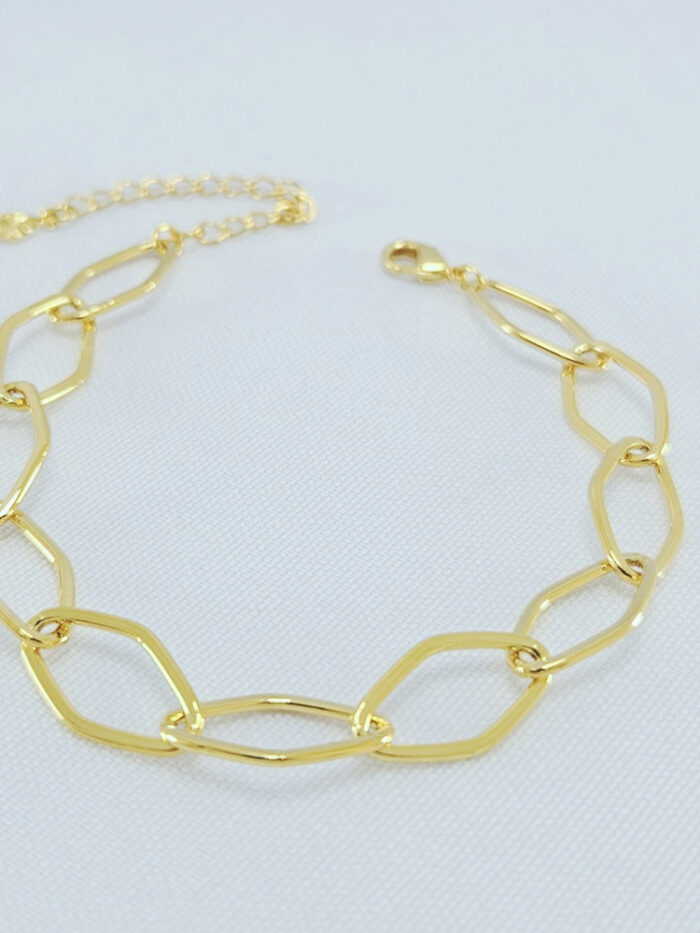 Pulseira elos vazados dourado
