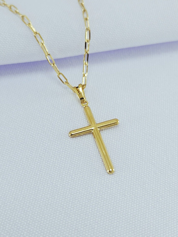 Cordão masculino modelo crucifixo liso