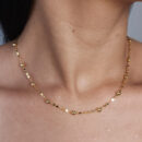 Gargantilha choker elos piastrine com bolinhas lisas