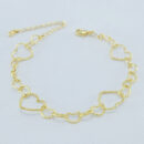 Pulseira elos corações detalhados