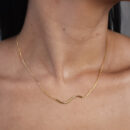 Gargantilha veneziana com pingente onda fio liso