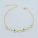 Pulseira elos ovais vazados detalhe olho grego