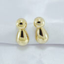 Brinco gota com bola dourada