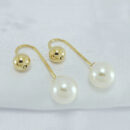 Brinco gancho com pérola  fio liso