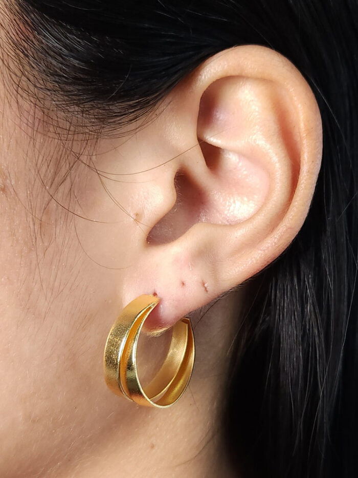 Argola meia-lua fio duplo