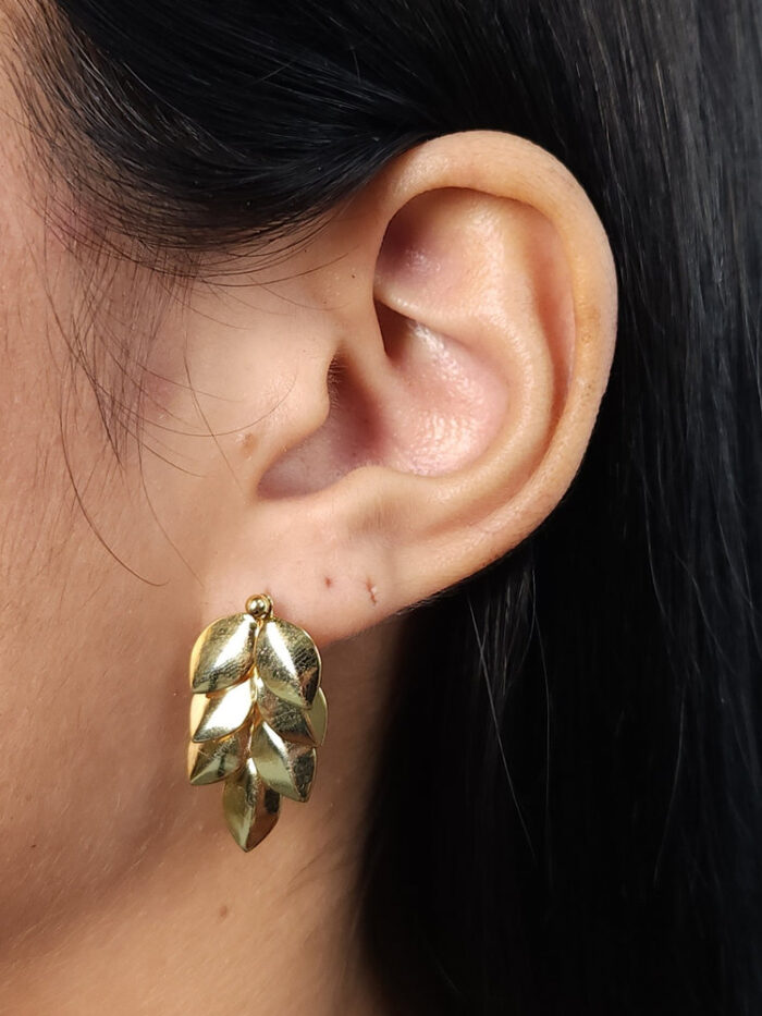 Brinco folhas lisas
