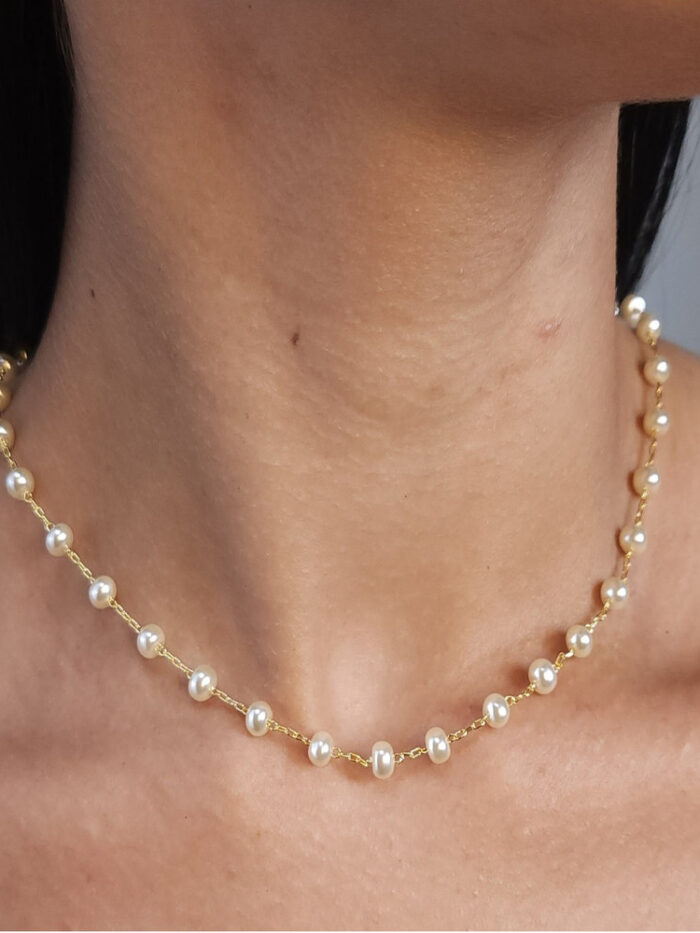 Gargantilha choker pérola