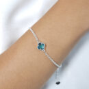 Pulseira elos português com trevo detalhado