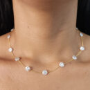 Gargantilha choker pérola redondo