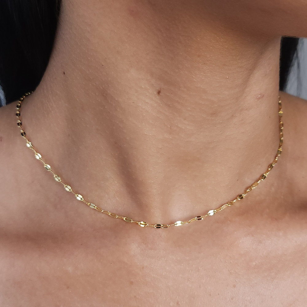 Gargantilha choker elos coffee