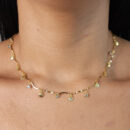 Gargantilha choke  detalhe caninho  com ponto de luz cristal