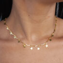 Gargantilha com estrelas dourada lisa