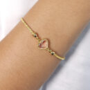 Pulseira elo detalhado com coração