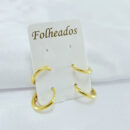 Brinco argola duplo liso dourado