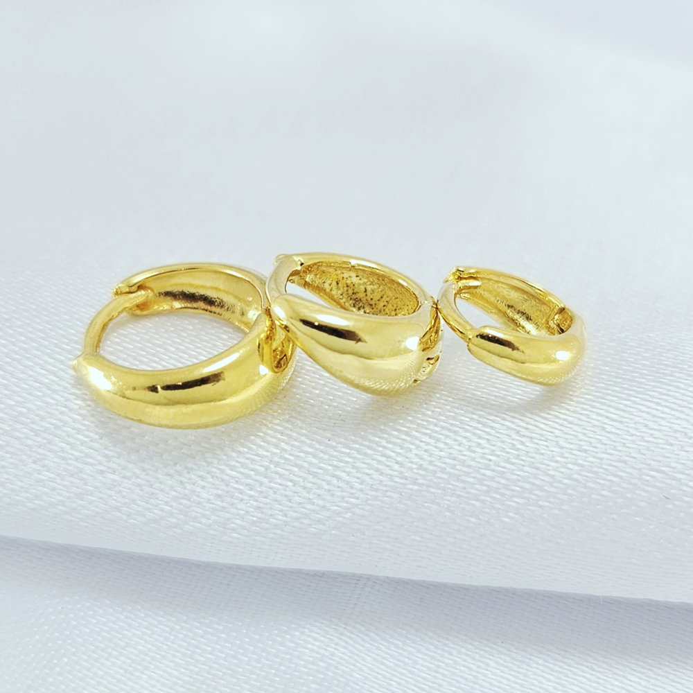 Trio de argolinha dourada