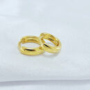 Brinco argola duplo liso dourado