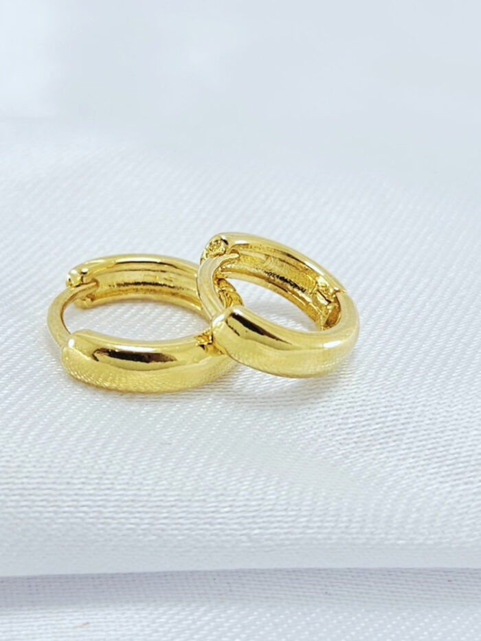 Brinco argola duplo liso dourado