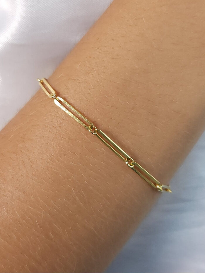 Pulseira elos retangulares longos