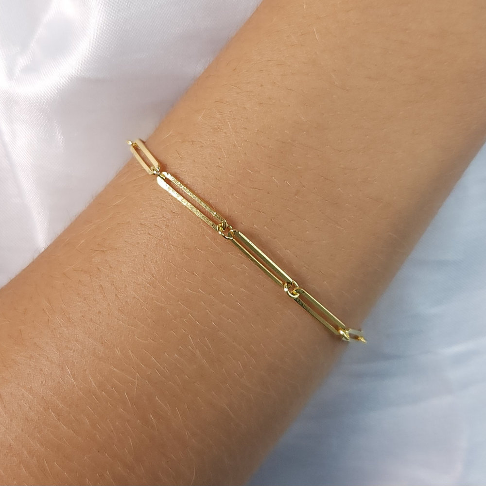 Pulseira elos retangulares longos