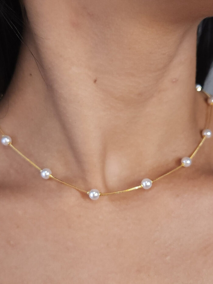 Gargantilha veneziana com pérola