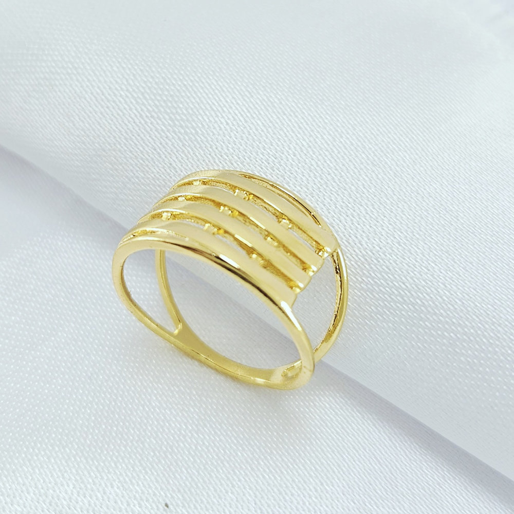 Anel estilo vazado com fios lisos