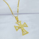 Cordão masculino pingente cruz vazada