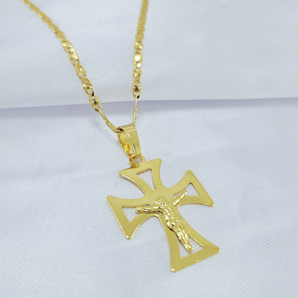 Cordão masculino pingente cruz vazada