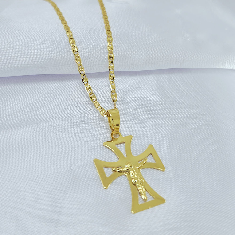 Cordão masculino pingente cruz vazada - Imagem 2